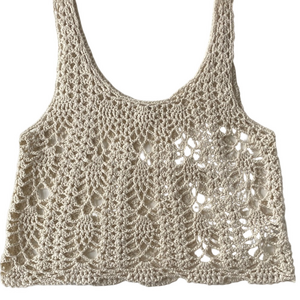 Garage Cream Crochet Cropped Top